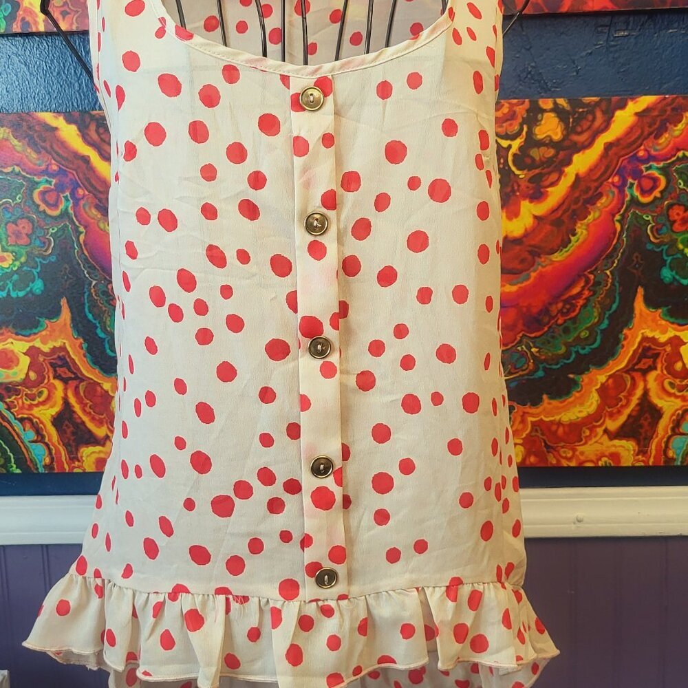 Karlie ~ Size Sm ~ Sheer ~ Polka Dot ~ Tank Top ~ Brand New Condition